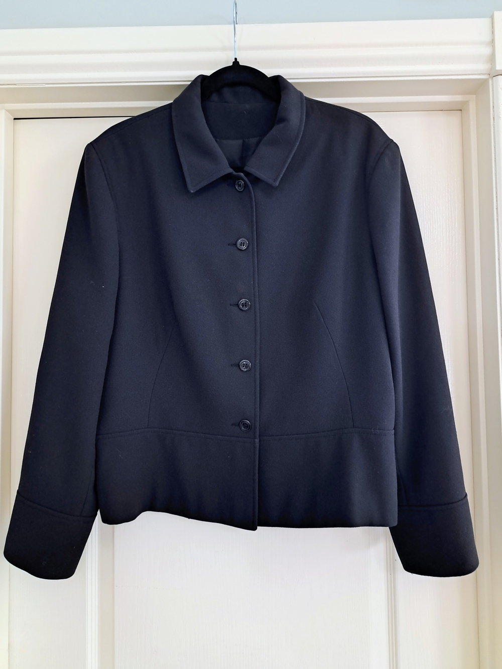 Classic Black Women's Button-Front Jacket